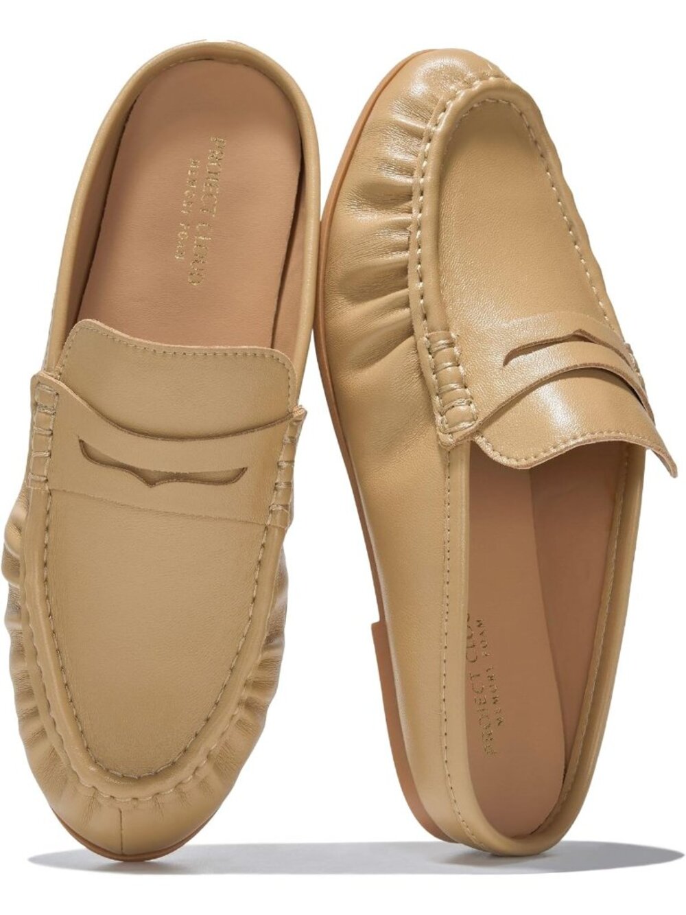 🆕Women's Apricot Leather Penny Loafers Slip-ons Footwear Flats-Lightweight